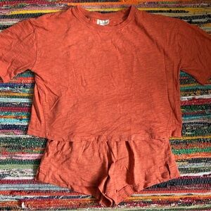 Universal Thread Burnt Orange Lounge Tee and Shorts Set M/S